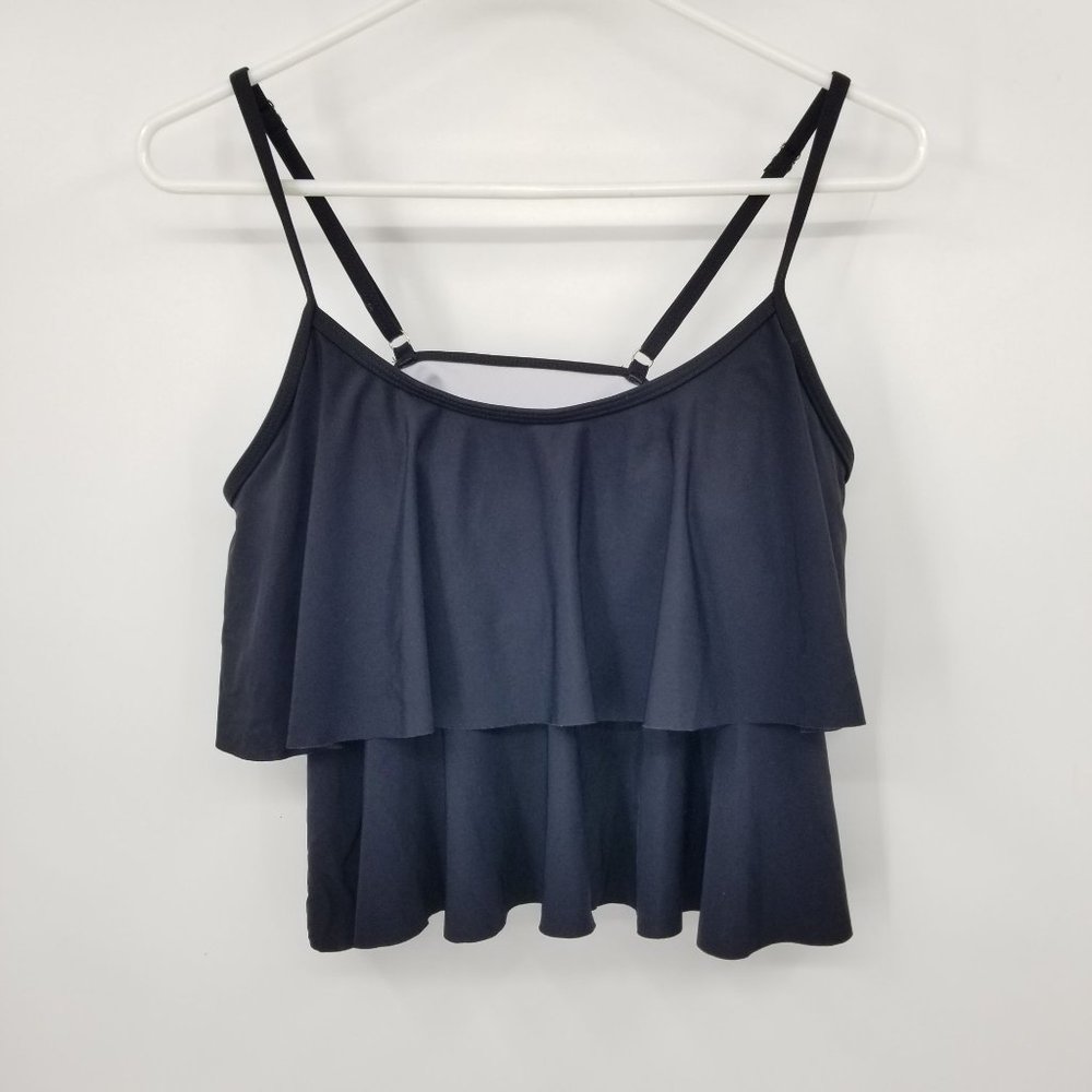 Beachsissi Black Ruffle Women's Bikini Swimsuit Top‎ Size Medium